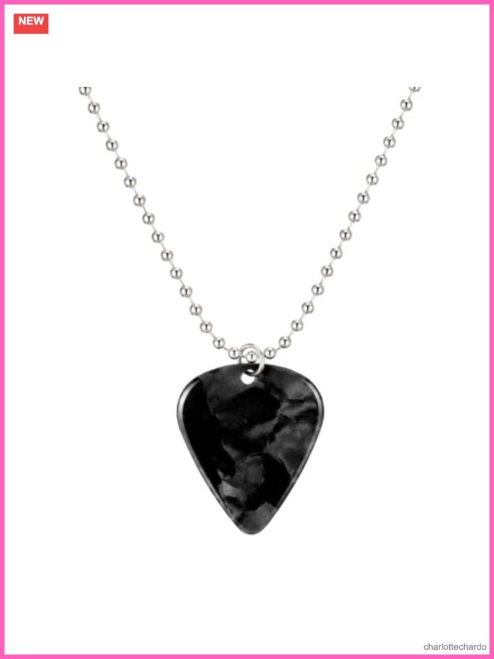 Guitar Pick Necklace Rock Music Pendant Acrylic Zinc Alloy Unisex Jewelry